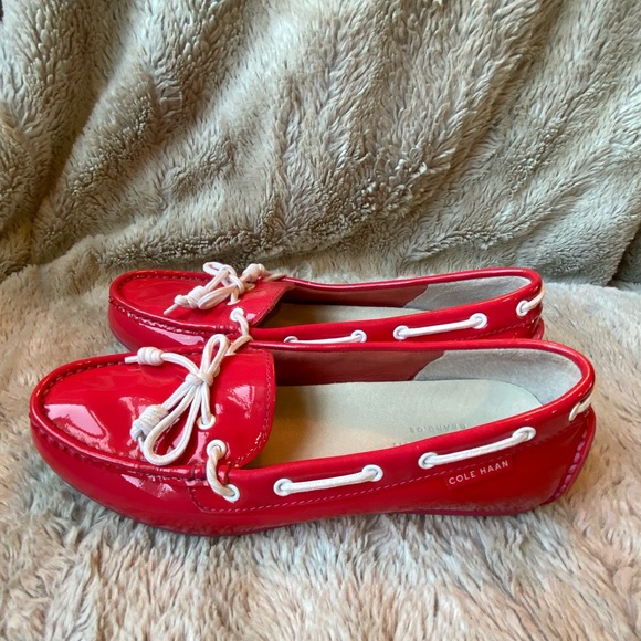 Cole HAAN Grant LT Marquis Pink Women’s 5.5 Preppy Patent Leather Loafers - Picture 2 of 8
